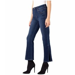 LIVERPOOL Gia Pull-On Crop Flare Side Pleat in Brentwood 16